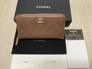 阪急百貨店 正規店購入 美品 CHANEL シャネル マトラッセ ココマークラウンドファスナー 長財布 シリアルシール・カード・保管箱付属品有り