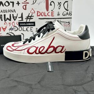 1円 【極美品】 DOLCE&GABBANA ドルチェアンドガッバーナ 【幻の逸品】 メンズ スニーカー ローカット シューズ 靴 ワッペン ロゴ ペイント