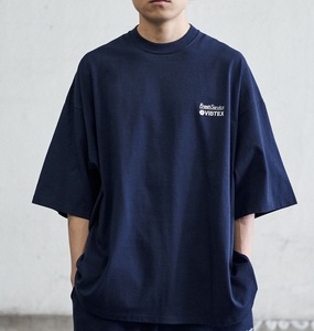 FreshService×VIBTEX/フレッシュサービス×ビブテックス/ S/S CREW NECK TEE/ショートスリーブTシャツ/半袖T/ネイビー/オーバーサイズ