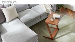 超美品 IDC大塚家具 ウォールナット無垢材 高品質サイドテーブル エイミーOIST-50 幅50 高58cm リビングテーブル コーヒーテーブル