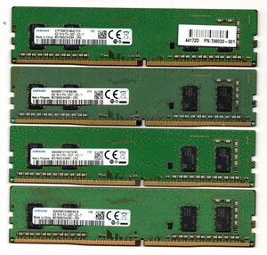 SAMSUNG ★ DDR4　デスクトップ用メモリ　1Rx16　PC4-2400T-UC0-11　4GB×4枚セット　計 16GB ★ 片面チップ ★