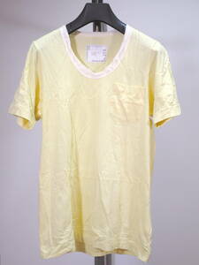 sacai man サカイ 12SS襟切り替えUネックTシャツ2黄色 日本製