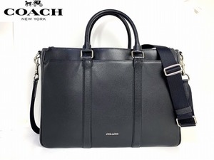 新品同様★送料無料★ コーチ メンズ COACH メトロポリタン レザー 2Way ビジネスバッグ ブリーフケース ショルダー トート ブラック