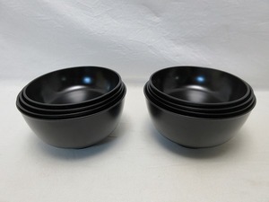 H11153 【 ほぼ未使用 茶道具 四つ椀 応量器 2客セット 箱無 ②】 検) 懐石道具 小丸椀 和食器 吸い物椀 雑煮椀 汁椀 雑煮椀 飯椀 ⅰ