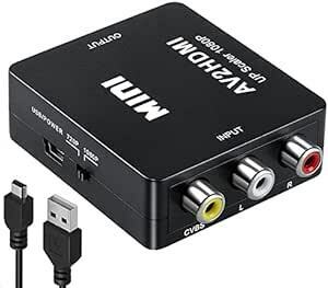 RCA to HDMI 変換コンバーター AV to HDMI 変換コンバーター RCA コンポジット （赤、白、黄） 3色端