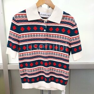 【CARVEN】カルヴェン　カルバン　半袖ニット　ニットポロシャツ　レディース　タグ付き　SY01-GH6＊＊