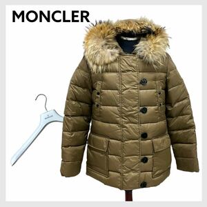 ハンガー付き MONCLER モンクレール MESS メス リアルファー フード付き 袖ロゴワッペン ダウンジャケット 46345-91-68959