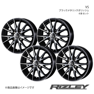 RiZLEY/VS フィット/フィットアリア GD1/2/3/4/5/6/7/8/9 ホイール4本【14×5.5J4-100 INSET38 ブラックメタリックポリッシュ】0039415×4