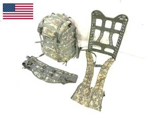 【米軍放出品】☆MOLLE2 ACU フィールドパック4点セット リュック ショルダーハーネス ウエストベルト フレーム US-ARMY(140)XD10GK#24