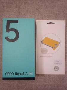 新品液晶保護フィルム付属 OPPO Reno5 A メモリー6GB ストレージ128GB Y!モバイル SIMフリー シルバーブラック 一括購入 完動美品