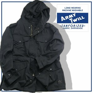 新品 ARMY TWILL 【エディフィス別注】 ミリタリー フーデットコート アウター XL ブラック 黒 ★352089 アーミーツイル