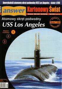 ANSWER　1:200　米海軍　原子力潜水艦　USS Los Angeles（CARD MODEL)