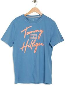 ●送料無料●大きいサイズ　Tommy Hilfiger　ロゴグラフィック半袖TEE（ブルー）【USサイズ/XXL】
