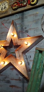 アメリカン ヴィンテージStyle/STAR（galvanized/ガルヴァナイズ）AMERICAN STAR 電飾/#店舗什器#星型#スターオーナメント#インテリア