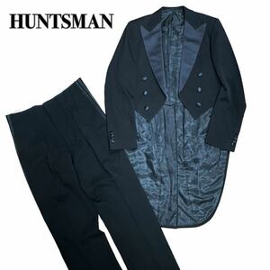 HUNTSMAN ハンツマン タキシード セットアップ黒ブラック XL パンツライン