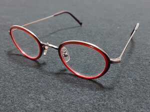 新品　Henry Cottons ヘンリーコットンズ　メガネ　眼鏡　高級感　上品　フルリム　軽い　赤　ボストン