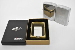 (780S 0418M29) 1円～ Zippo ジッポー 3点セット オイルライター 灰皿 喫煙具 シルバー ゴールド まとめて