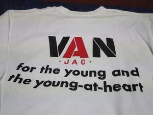 VAN JAC 　　長袖VANロゴプリントTシャツ　ホワイト　LL　　新品未使用　アイビー トラディショナル