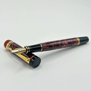 240419-PARKER パーカー 万年筆 ペン先 18K 750デュオフォールド マーブルレッド 文房具 筆記用具 筆記未確認品