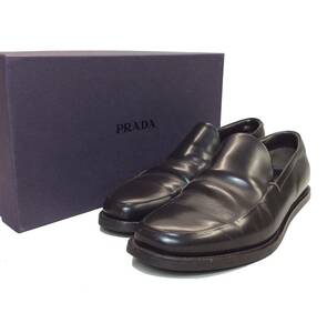 PRADA プラダ ローファー シューズ レザー ITALY製 ダークブラウン系 メンズ 71/2 （ma)