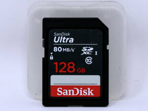 ◆◇中古美品◇高速転送 SDカード 128GB 【SanDisk Ultra 128GB】80MB/s Speed Class10◇ケース付属★ SDXCカード◇◆