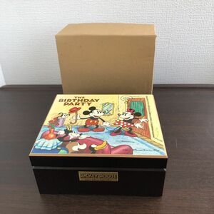 ミッキーマウス 木製 オルゴール ディズニー レトロ ミュージカル ボックス 当時物 日本製 ミッキーマウスマーチ/44-2-8
