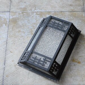 ダイヤガラスに銅製枠・門灯 HK-a-03568 / アンティーク 電傘 ランプシェード 照明 氷コップ 和硝子 古道具