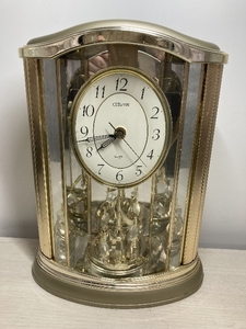 D2l CITIZEN シチズン 置時計 ジャンク 中古現状品 電波置時計 インテリア 小物 回転飾り 時計