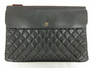 美品【シャネル CHANEL】 24番台 A82683 マトラッセ クラッチバッグ ラムスキン ココマーク (レディース) ブラック ■5HT2659■