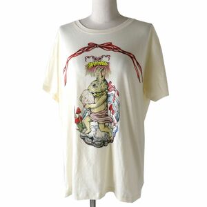 美品◎正規品 日本限定 GUCCI グッチ xヒグチユウコ 492347 X3P18 ラビットプリント 半袖Tシャツ トップス S クリーム系 レディース 箱付