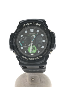 CASIO◆クォーツ腕時計・G-SHOCK/デジアナ/ラバー/BLK/BLK