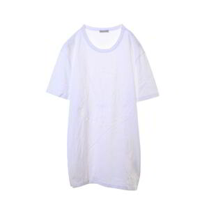 MONCLER ロゴフロッキー クルーネック Tシャツ L ホワイト モンクレール KL4BUCHC25