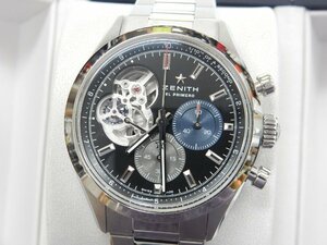 125万 2023/7保証書付【ZENITH/ゼニス】クロノマスター オープン エルプリメロ 03.3300.3604/21.M3300 自動巻き 黒文字盤 裏スケ