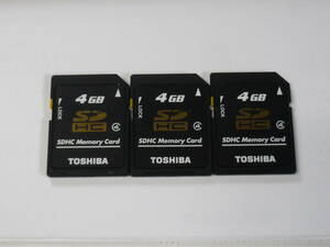 動作保証！TOSHIBA SDHCカード 4GB クラス④ 3枚セット 安心の日本製