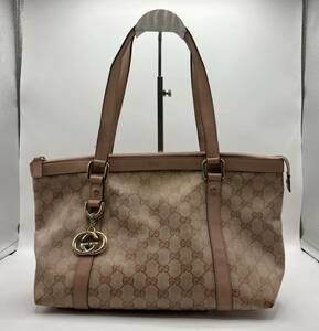 240418351004 GUCCI グッチ GG柄 ピンク ハンドバッグ トートバッグ オールドグッチ 141470204991 レディース 中古