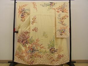 平和屋野田店■豪華振袖　駒刺繍　吉祥花籠文　金彩　逸品　n-xi1112