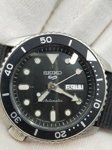 ☆SEIKO 4R36-07G0 セイコー5スポーツ オートマチック 自動巻き 腕時計 シルバー×ブラック
