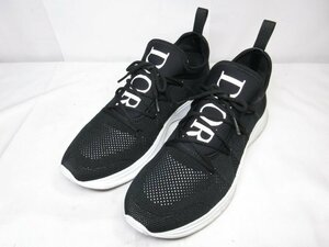 超美品 【ディオールオム Dior HOMME】 ロゴマーク メッシュスニーカー シューズ 紳士靴 (メンズ) size41 ブラック×ホワイト ■18MZA4777