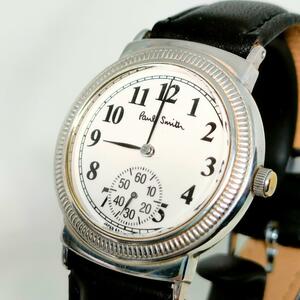 美品 稼働品 Paul Smith ポールスミス シルバー 銀製 925 ボーイズ 腕時計 ウォッチ スモールセコンド スモセコ クォーツ QZ