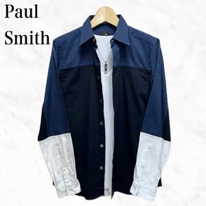 ps Paul smith デザインシャツ　長袖シャツ　カッターシャツ