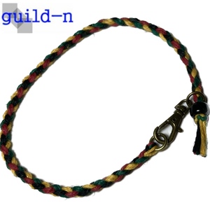 guild-n ★ ラスタカラー ジャマイカカラー レゲエ ロープ フック式 ヘンプ 麻 アンクレット ブレスレット ミサンガ メンズ レディース