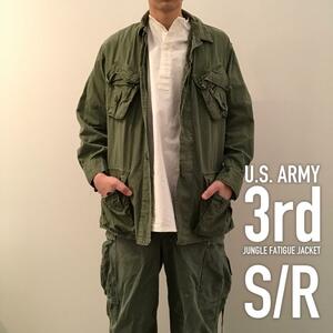 BT3 米軍実物 US ARMY ジャングルファティーグ Jacket 3rd Small/Regular ノンリップストップ オリジナル ベトナム戦争 ヴィンテージ