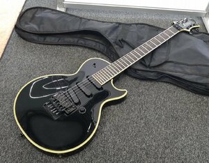 ＄希少【 ESP Edwards エドワーズ エレキギターブラック Floyd Roseトレロモ付き 1ボリューム 3ピックアップ ギター 楽器 】KH10913