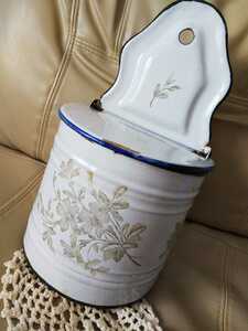 母の日 レア フランス アンティーク JAPY ジャピー ホーロー セル缶 ポット 骨董 台所 植物 エトワール ビスク 人形 レトロ カリグラフィ