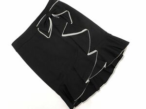 CECIL McBEE セシルマクビー リボン フリル スカート sizeS/黒 ■■ ☆ eab9 レディース