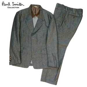 超名作 17SS Paul Smith COLLECTION ポールスミスコレクション 日本製 最高級コットンリネンネップ比翼3Bスーツ JKT-L/PTS-82 美品 LONDON