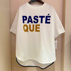 未使用品 le chanter ルシャンテ ロゴTシャツ 白 半袖 ホワイト ネイビー 38サイズ Mサイズ 日本製 