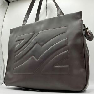 【希少/1円】Salvatore Ferragamo フェラガモ トートバッグ ハンドバック ビジネス エンボス メンズ ブラウン 茶 肩掛け◎ A4収納◎