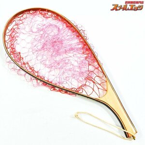 ★☆【ハンドメイド】 渓流用カーブランディングネット タモ網 全長47.7cm 内径19cm x 35cm 自重85g マス K_100★☆e04370