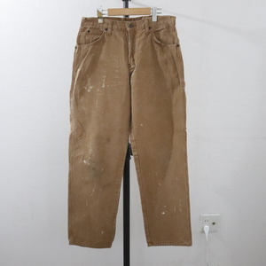 Q298 2000年代製 Dickies ディッキーズ ペインターパンツ■00s 表記32インチ ダック ブラウン 古着 アメカジ ストリート 90s 80s 70s 60s